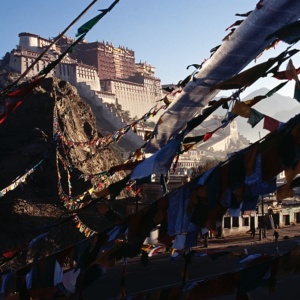 In Lhasa, the Potala, the residence of the Dalai Lamas