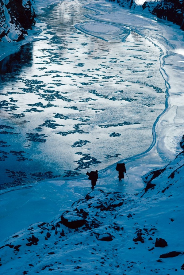 Journey on the ice of the Frozen River, Zanskar, Indian Himalayas